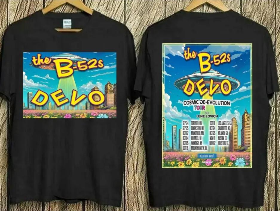 Devo amp The B-52’s Cosmic De-Evolution Tour 2025 T-Shirt Unisex T-Shirt