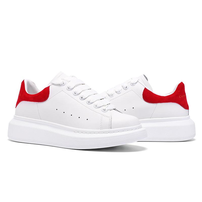 Маленькие белые туфли. Женская классическая розово-красная универсальная женская обувь. Кожаная повседневная обувь с внутренним утолщением.