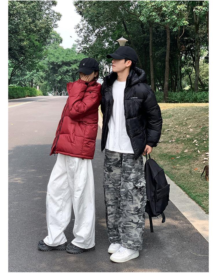 Unisex Short Hooded Winter Jacket with Big Pockets