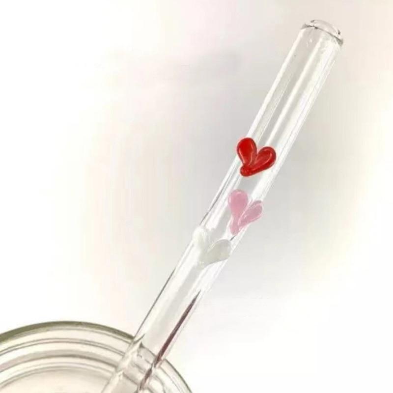 Креативный набор стеклянных трубочек, многоразовый барный инструмент для коктейлей и смузи