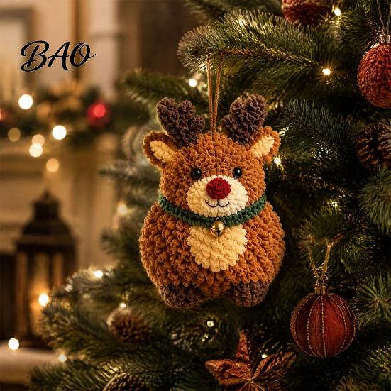 Creative Christmas Gifts Fabric Poke Art Ornament Kit, DIY 3D Santa Tree Craft Decoration Making Handmade Snowman Gingerbread Man Hanging for Holiday