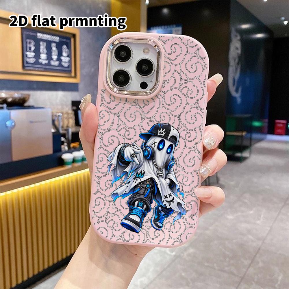 Phone Case: 2D flat design suitable for iPhone 18 17 16 15 14 13 Pro protective case, couple style, hip-hop ghost, Christmas and Halloween gifts