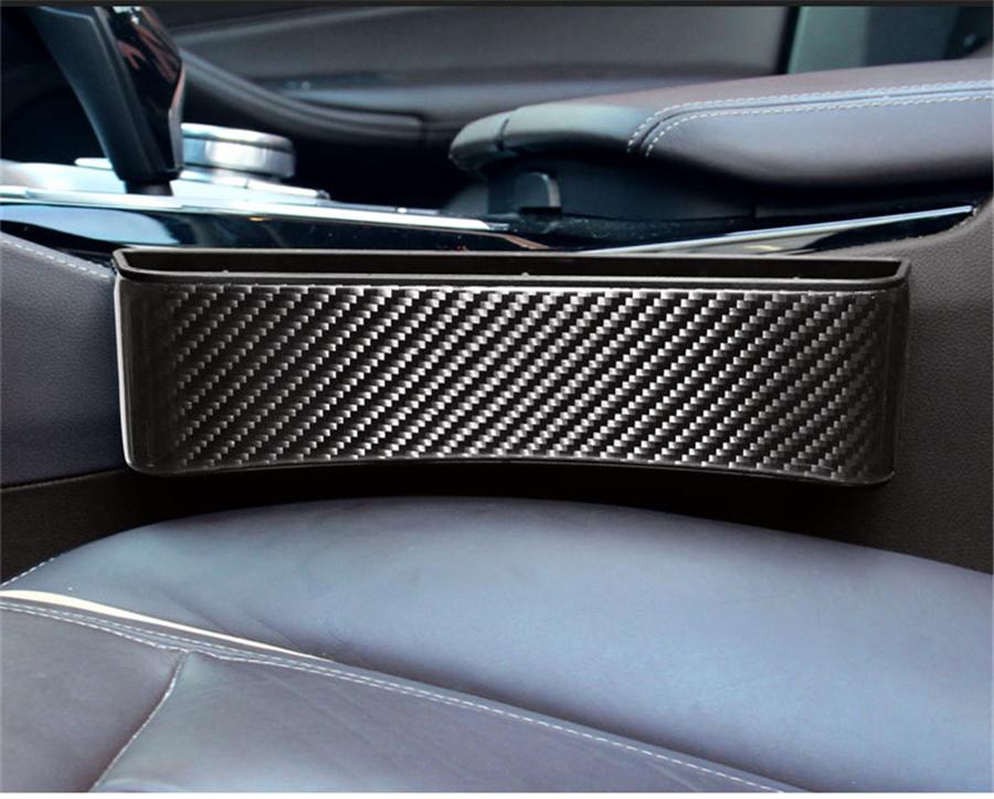 Upgrade Real Carbon Fiber Storage Box Car Seat Gap Organizer Pocket