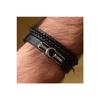 Комбинированный двойной мужской кожаный браслет в виде полумесяца и звезды, ювелирный аксессуар B24 T5