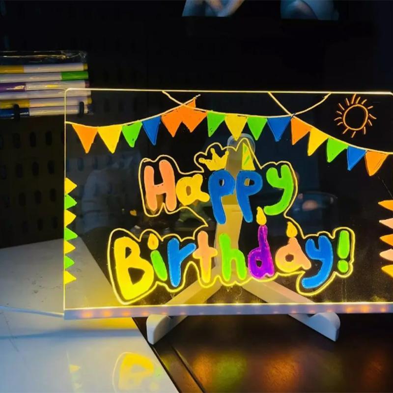 Волшебная светящаяся детская доска для рисования: Многоразовый ЖК-планшет Стираемый Светящийся Планшет для Рисования для Возраста 3-6+ Веселая Обучающая Игрушка Доска Меню