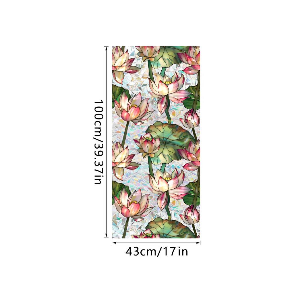 PVC Flower Window Electrostatic Stickers Privacy Protection Static Cling Decoration Reusable Glass Decals for Home Bathroom