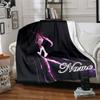 Custom Name Blue Tiger Hat Party Blanket For Couch Bed Plush Cozy Fuzzy Blanket Super Soft Warm Blankets For Fall And Winter 0916193