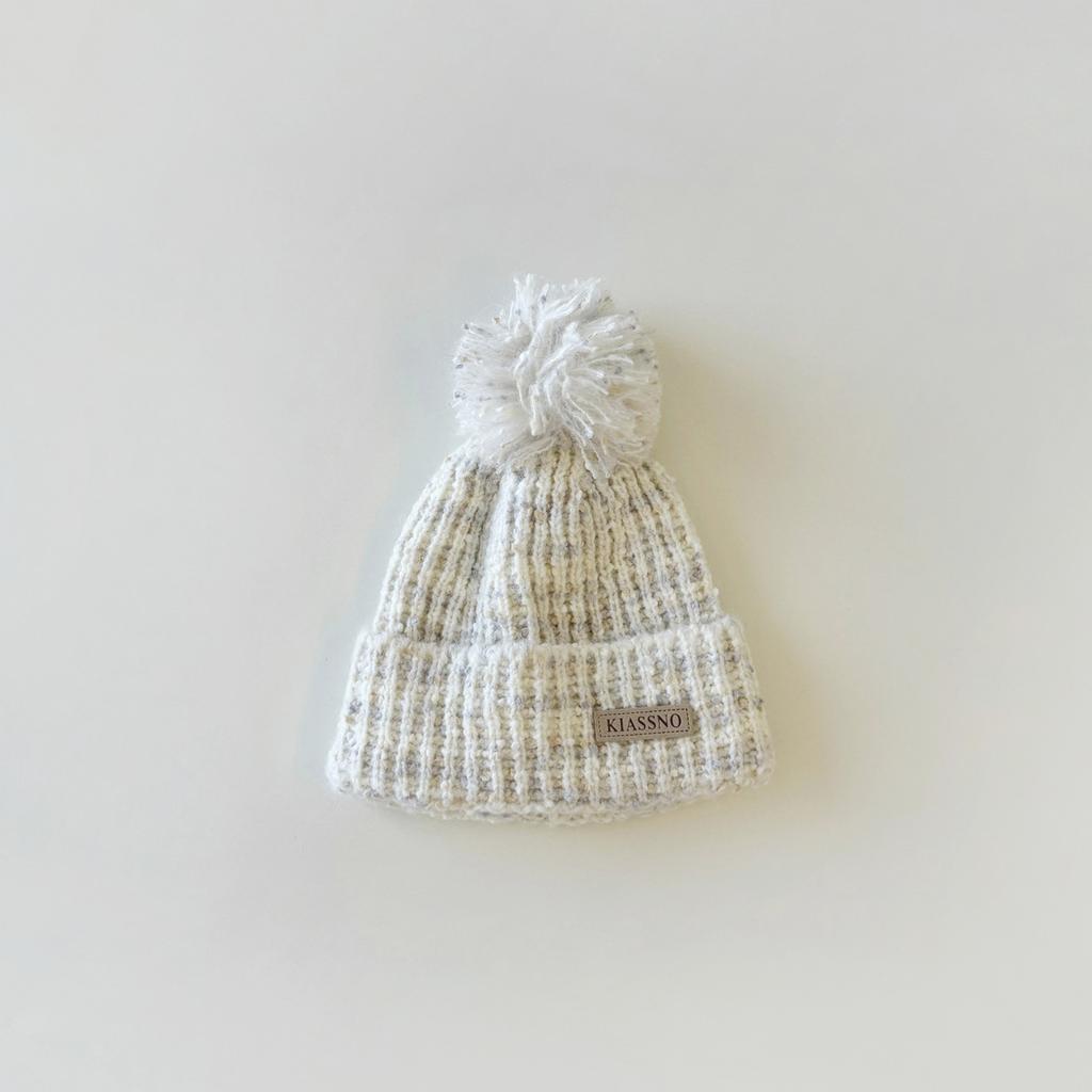 Шикарная теплая детская шапочка для мальчика и девочки, модная ретро вязаная шапка, пушистый шарик, осень-зима, теплая флисовая плюшевая детская вязаная шапочка