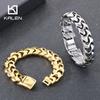 High Polished Arrow Shaped Bracelets Men Black/Gold Color Stainless Steel Bike Chain Bilezik Boho Male Jewelry Accessories