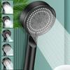 5 Mode Shower Head ABS Plastic Bathroom Black Durable