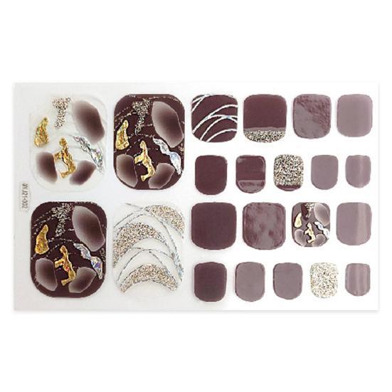 1 Set Self-adhersive Paper Wearable Longwear Adhesive Toenail Decor Wraps Toenail Polish Stickers