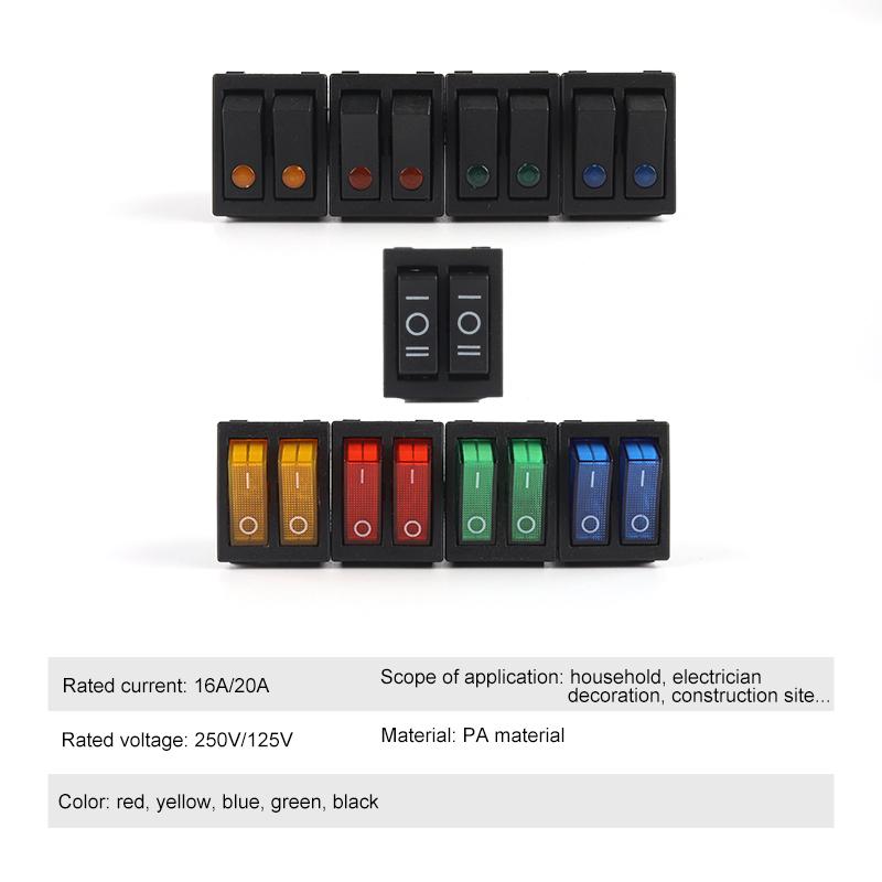 1 шт. двойной кнопочный переключатель света 31*25 мм 6-контактный 2/3-позиционный переключатель питания лодки ВКЛ-ВЫКЛ/ВКЛ-ВЫКЛ-ВКЛ 16A/250V 20A/125V KCD4