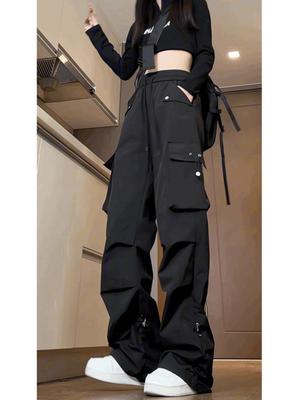 Женский весенний повседневный модный комбинезон с высокой талией, драпировкой и свободного кроя