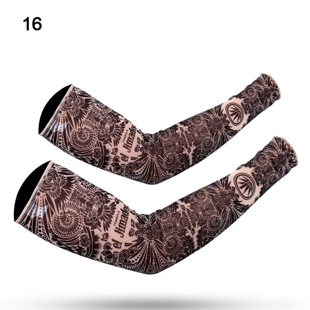 Охлаждающий спортивный баскетбольный чехол на открытом воздухе, татуировка, рукава, рукава с цветком, защита от солнца