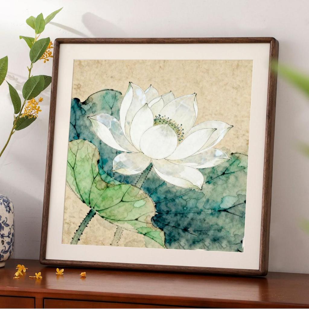 Большая рамка для фото из массива черного ореха - Новый китайский стиль, фон для масляной живописи и каллиграфии, настенный декор