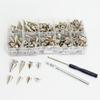 359Pcs 8 Sizes Punk Spikes and Studs Kit Wear-resistant Cone Spikes Kit Clothing Studs Punk Garment