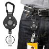 1/2 шт. брелок с многоугольным карабином и выдвижным тросом длиной 60 см, дизайн карабина, простая фиксация ключей, брелок для скалолазания, кемпинга и путешествий