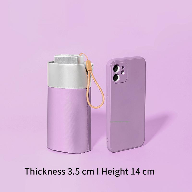 Mini Windproof UV Protection Umbrella, 6 Ribs, 5 Folding, Portable, Travel, Rain Women, Women, Pocket, Kids, UPF Gift, 14cm