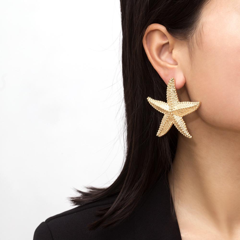 Bohemian Starfish Stud Earrings Starfish Pendant Earrings Jewelry Accessories