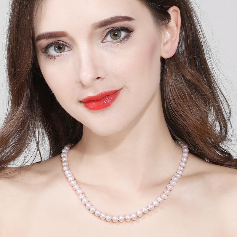 Ожерелье 45 см из натурального речного жемчуга 8-9 мм