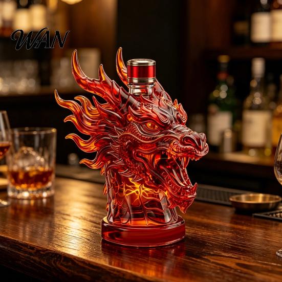 Bar Cabinet Decoration 3D Animal Whiskey Decanter, 350ml Decorative Bottle, Glass Bird Liquor Display Bottle Artistic Decanter for Wine Spirits