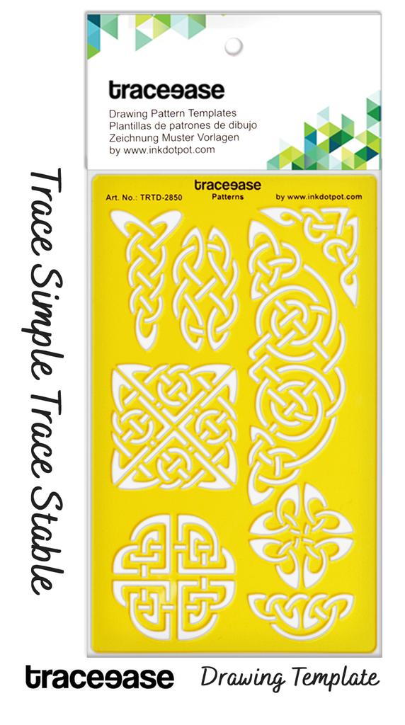 Traceease Простой пластиковый трафарет для журнала, символы кельтских узлов, акриловая трафаретная линейка, 19 см x 11,4