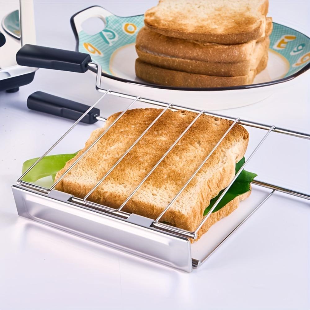 Anti-scald Handle Toast Slice Holder Heat-resistant Sandwich Holder Toaster Grill Rack Breakfast