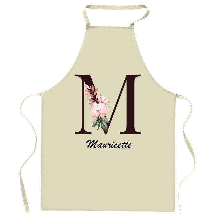 Tablier de cuisine - Mauricette Lettre - Impression bretonne - Coton épais - Impression française