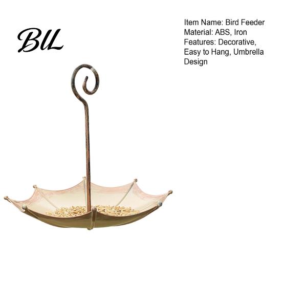 Large Capacity Bird Feeder Umbrella Outdoor Hanging Decorative Weather Resistant Open for Balcony Garden Backyard Birdseed Holder
