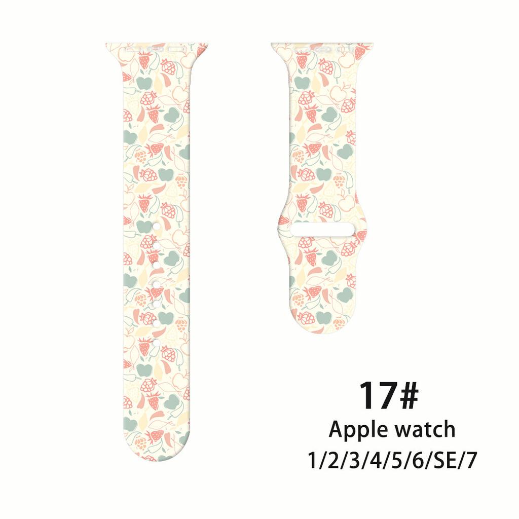 Ремешок Fresh Mori Printed Strap для Apple Watch S10 - мягкий силиконовый спортивный креативный сменный ремешок для iWatch 10/9/8/7/6/5/4/3/2/1/Se/Ultra/Ultra2 49 мм