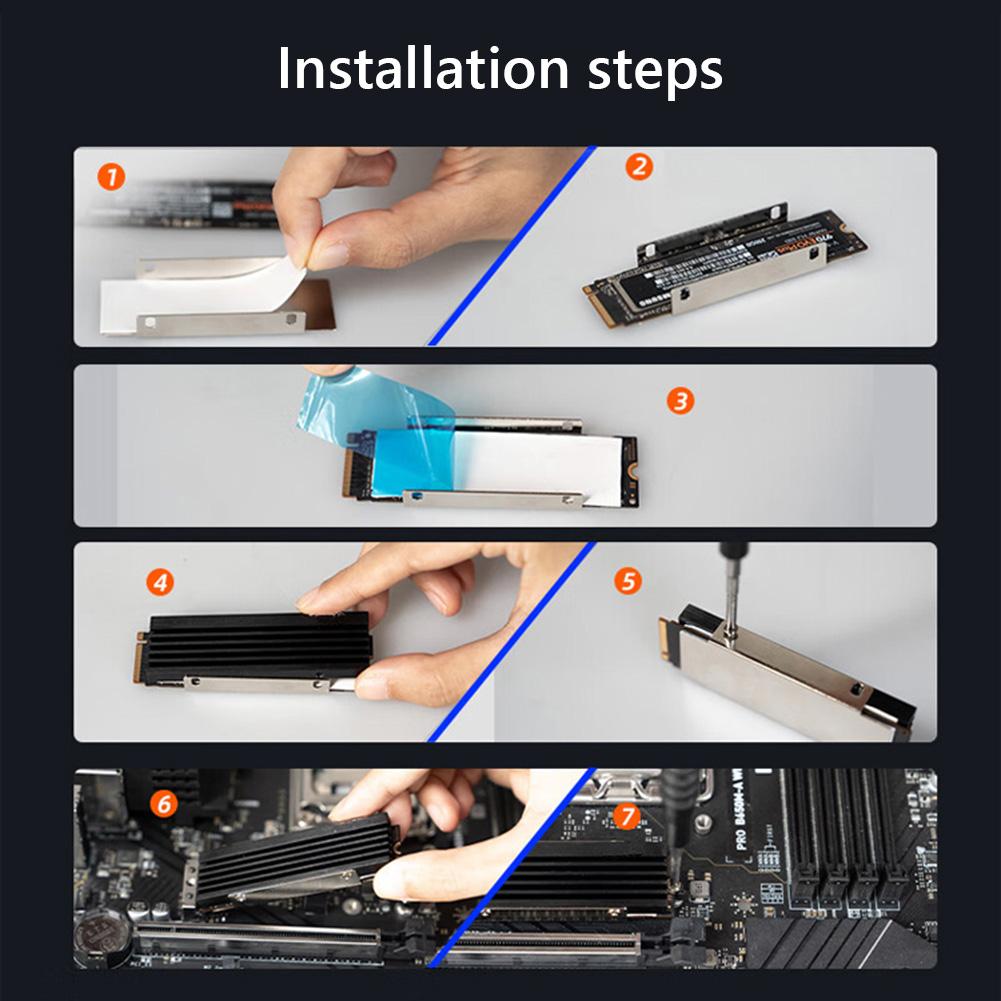 Радиатор для SSD M.2 NGFF NVME 2280 с силиконовой термопрокладкой Радиатор-охладитель для твердотельного накопителя SSD Радиатор-теплоотвод для SSD для PS5