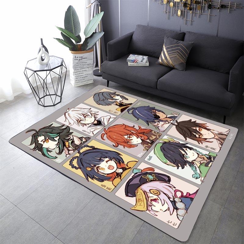 Аниме-игра Genshin Impact Area Rug Напольный коврик Ковер для спальни Детская игровая зона Ковер Ковер из пены с эффектом памяти Ковер в стиле аниме