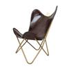 Кресло Индийское кожаное кресло-бабочка Железная подставка Кожаное кресло для отдыха