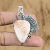 Натуральный Сцолецит Драгоценный камень Индийские украшения Подвеска из стерлингового серебра 925 пробы для женщин