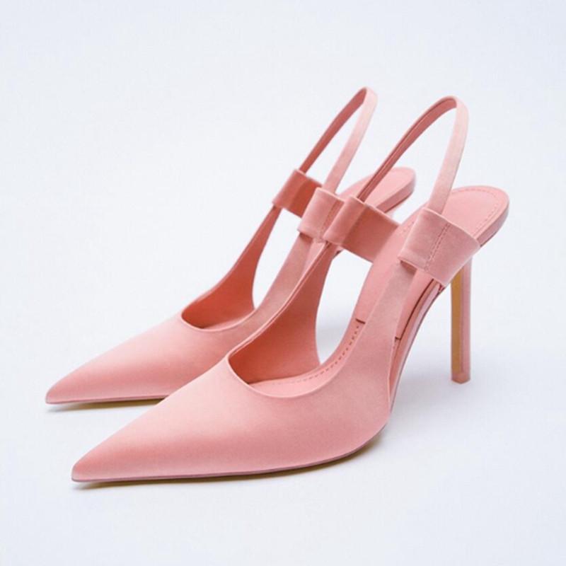 Сандалии Туфли с закрытым носком и ремешками на каблуке. Лоферы без шнуровки большого размера с неглубоким носком. Летние женские новые удобные туфли на шпильке с острым носком.