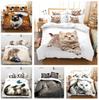 3D Printed Pet Cat Bedding Set, Animal Down Duvet Cover, Pillowcase 2/3pc, King Queen Bed, Cute Pet Cover