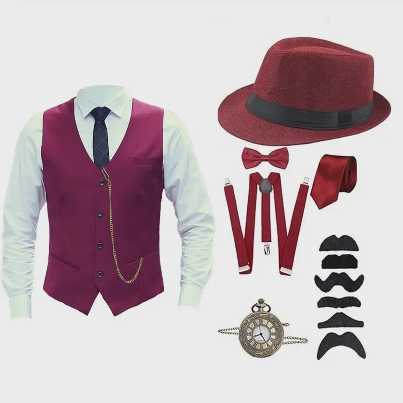 Большой мужской жилет в стиле ретро 1920-х годов в стиле Гэтсби для костюмированных или официальных мероприятий