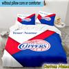 3pcs Custom Name LA Clippers Basketball Art Bedding Set Includes 1 Duvet Cover & 2 Pillowcases for All Seasons Dormitory Home Decor Christmas gifts