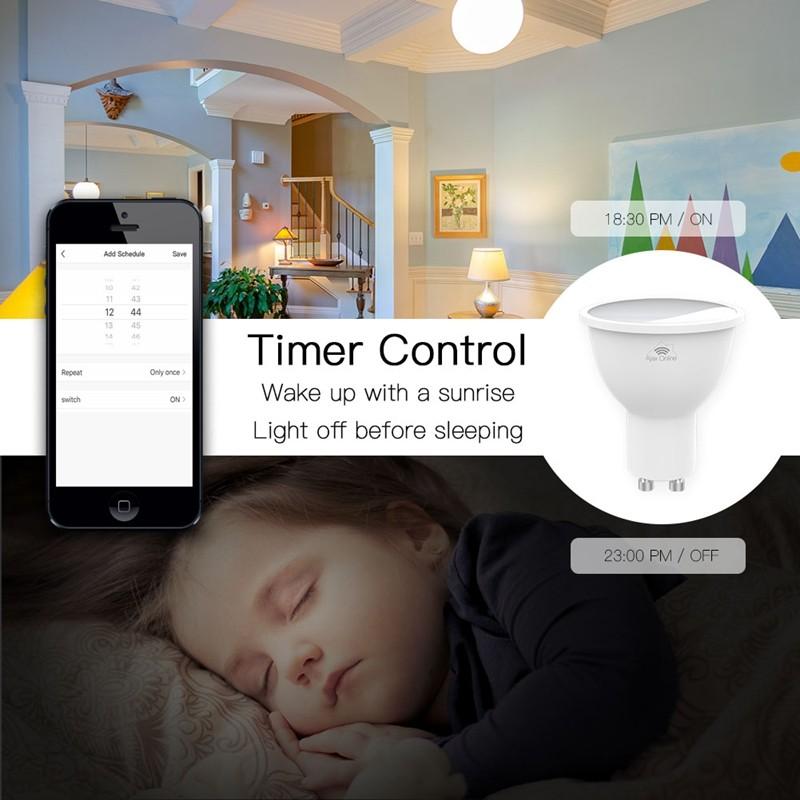 GU10 5 Вт 95-265 В Умная лампа Tuya Голосовое управление Wi-Fi Светодиодная RGB лампа с регулируемой яркостью Светодиодная лампа Alexa Google Home Яндекс Алиса