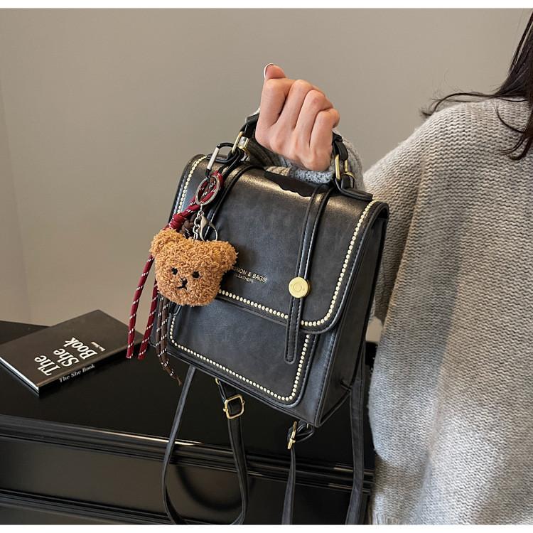 Ielgy Preppy Style All-Match Backpack Crossbody Retro Small Backpack