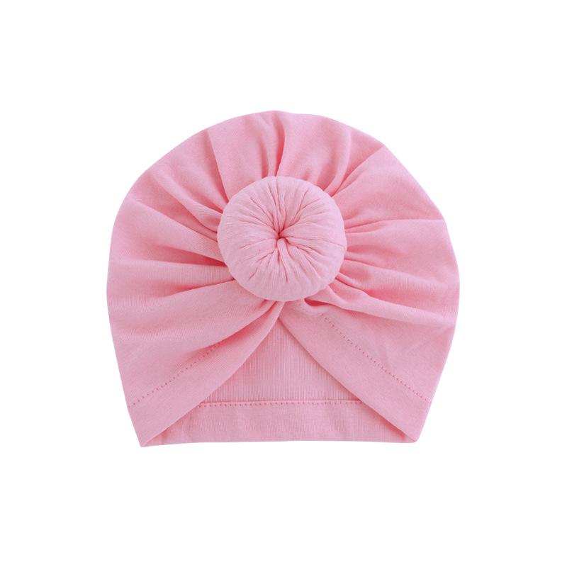 Infant Turban Baby Hat Solid Cotton Headwraps for Newborn Baby Girl Boy Cap Kids Donut Knot Beanies Bonnet Hair Accessories