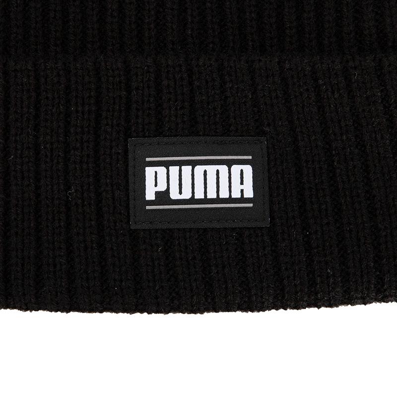 Puma Вязаная классическая шапка-бини с рубчиком, унисекс, черная 024038-01