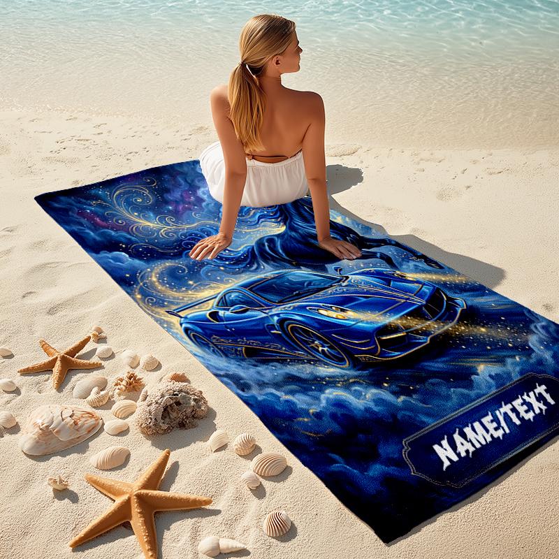 1PC Custom Name Galactic Horse Beach Towel Highly Absorbent And Sand-Resistant Towel for Swimming, Pool, Yoga, And Travel Lightweight