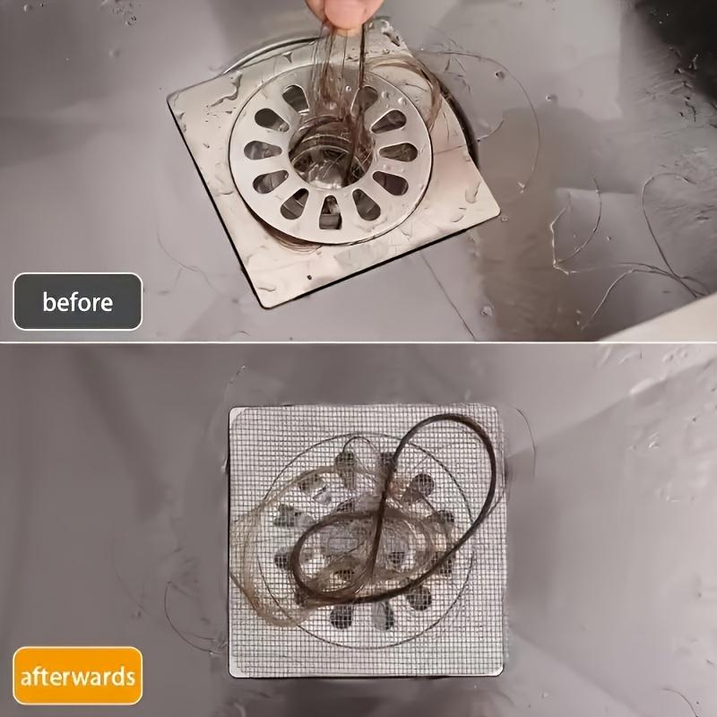 50 шт. Одноразовые наклейки-уловители волос для слива душа - Простые в использовании сетчатые пластиковые фильтры для ванной комнаты и ванны, Эффективный блокиратор волос и мусора