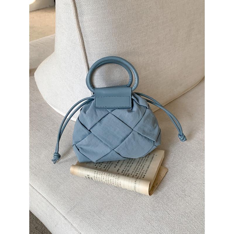 Single shoulder woven bag spring and summer creative niche design portable small cloth bag string oblique span small bag bag women