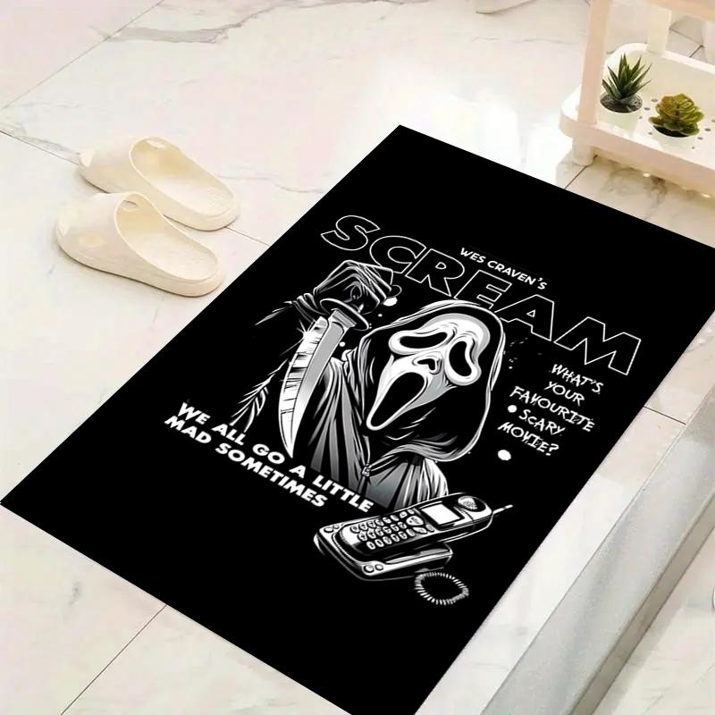 1Pc Scream Movie Poster Rug Office Carpet Indoor Outdoor Doormat Nonslip Soft Comfortable Living Christmas Halloween Xmas Gift D924131