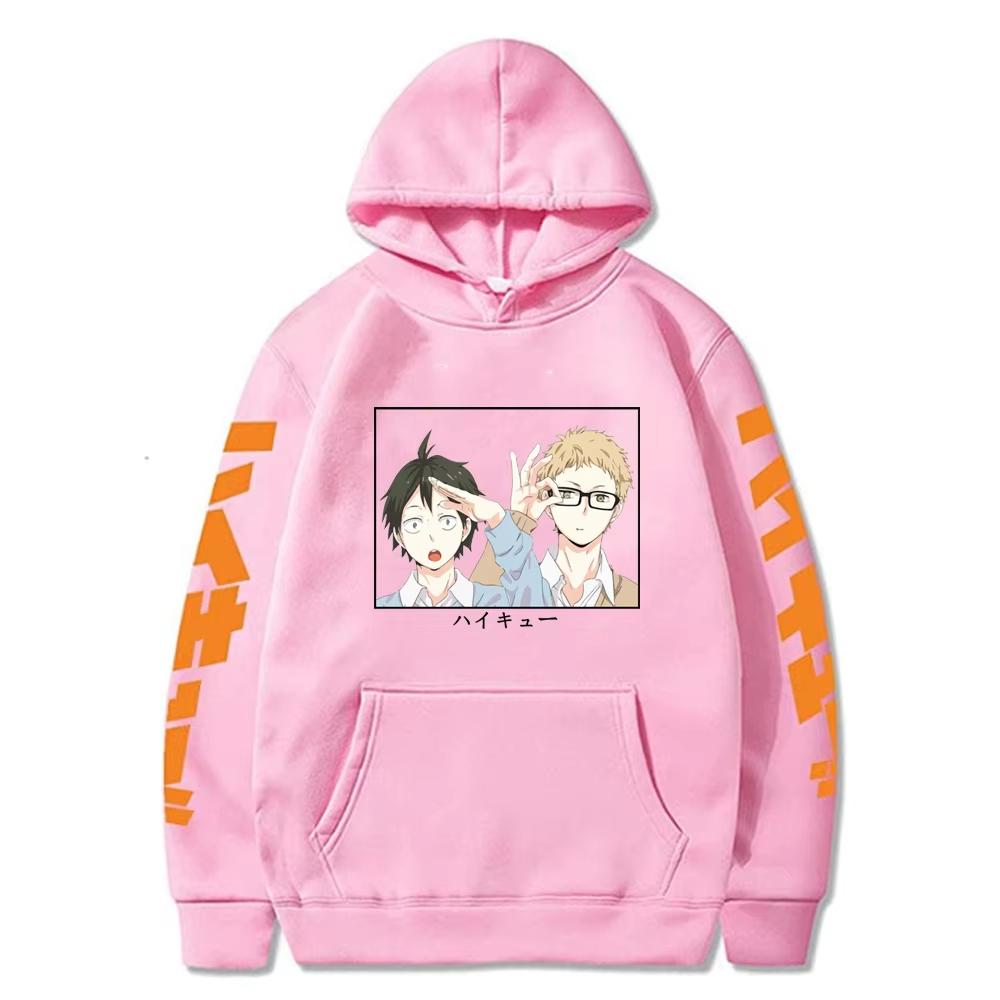 Tooru Oikawa and Kei Tsukishima Printed Hoodies Men Anime Haikyuu Graphic Harajuku Sport Unisex Oversized Pullover Sweatshirt