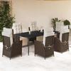 VidaXL 7-Piece Garden Dining Set with Cushions, Table and Chairs with Adjustable Backrest, Outdoor Furniture, 3213411