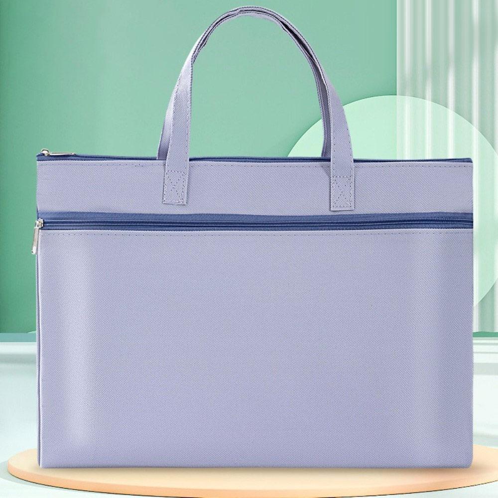 Zipper File Bag Large Capacity Briefcase A4 Envelope Folder School Office