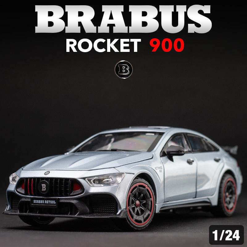 Масштаб 1/24 Brabus Rocket 900, литая под давлением модель автомобиля, игрушечный автомобиль с откатным механизмом, звуком и светом для детей, коллекция подарков для мальчиков и девочек